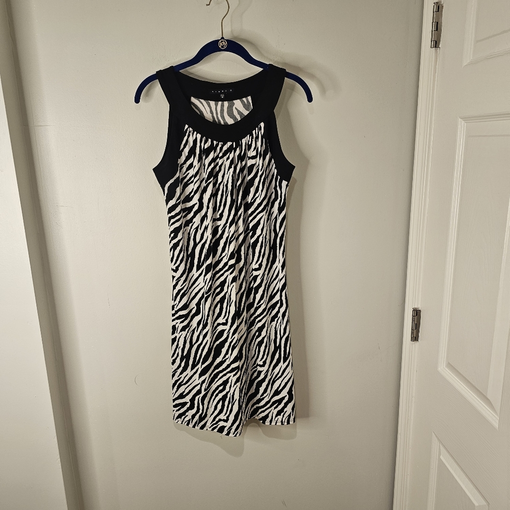 Tiana B zebra print sleeveless dress in a size medium
